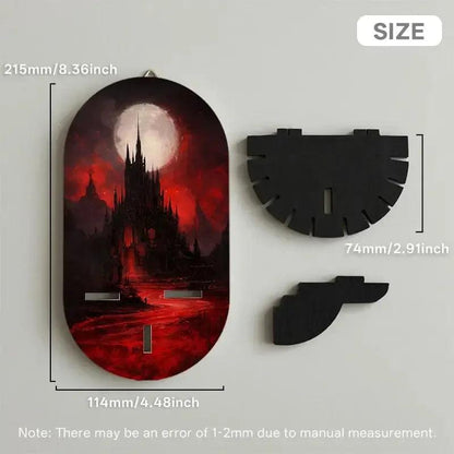 Dark Gothic Castle Wall Shelf for Crystals & Candles – Wooden Halloween Floating Shelf Witchy Altar Decor-MoonChildWorld