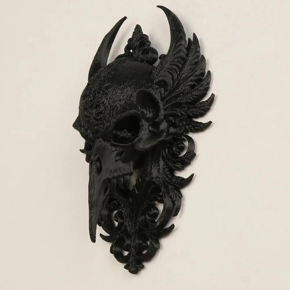 Dark Gothic Raven Skull Carved Wall Decorative Witch Crow Halloween Wall Decor-MoonChildWorld
