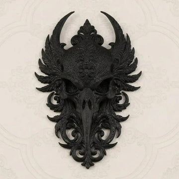 Dark Gothic Raven Skull Carved Wall Decorative Witch Crow Halloween Wall Decor-MoonChildWorld