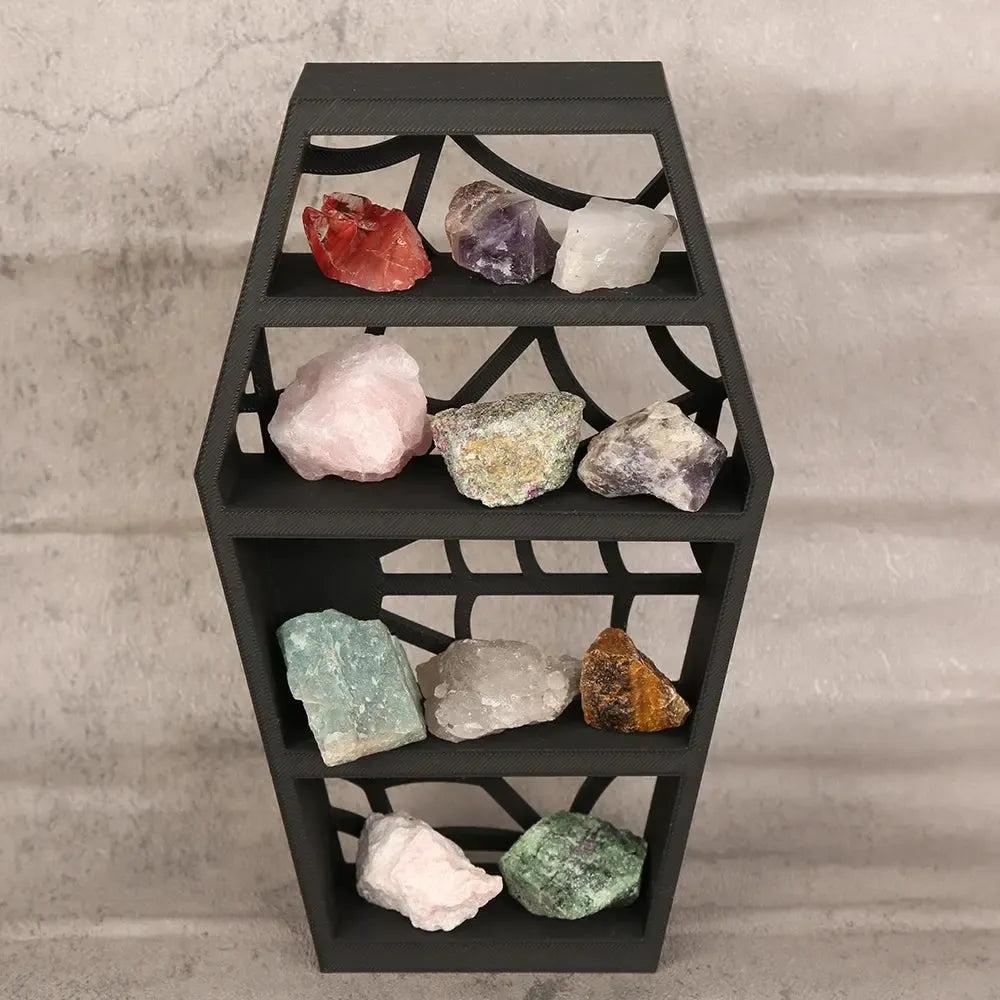 Dark Style Coffin Shaped Shelf Gothic Home Decoration for Crystal-MoonChildWorld
