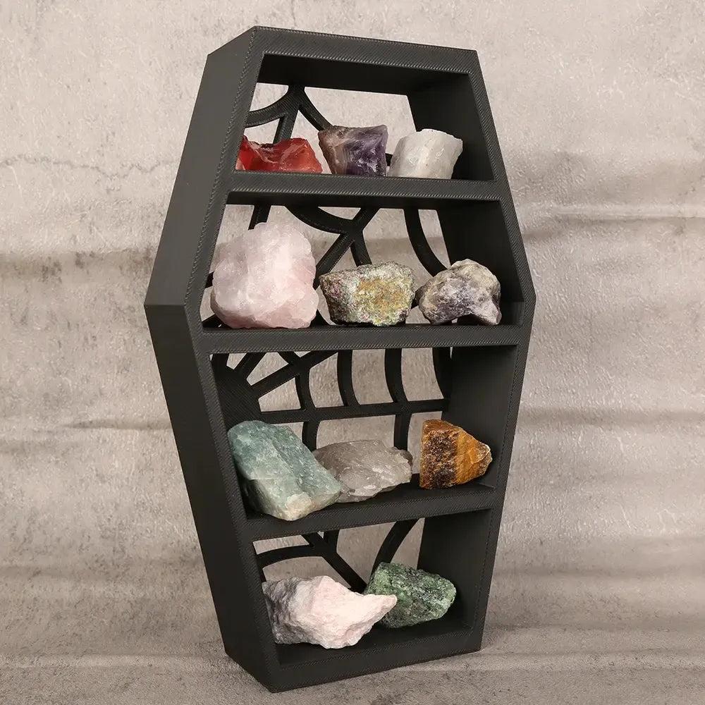 Dark Style Coffin Shaped Shelf Gothic Home Decoration for Crystal-MoonChildWorld