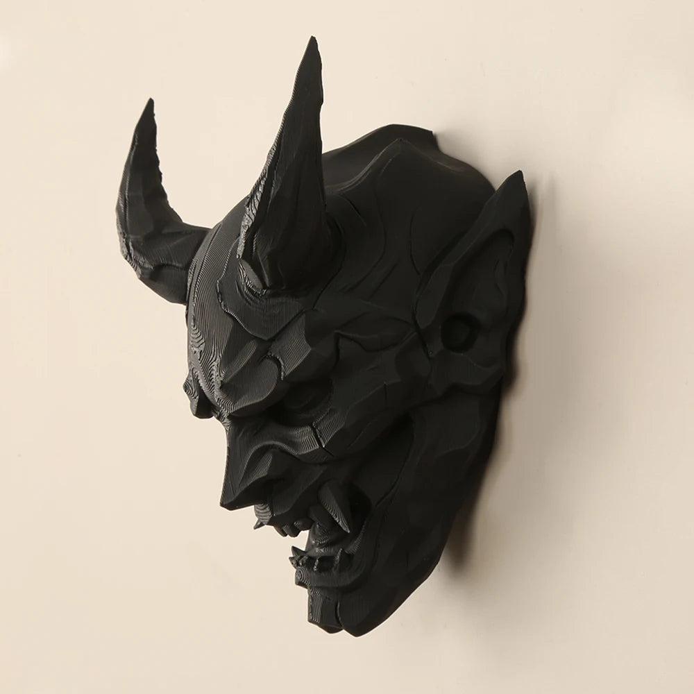 Dark Style Demon Mask Wall Hanging -Gothic Wall Art For Halloween Home Decoration-MoonChildWorld