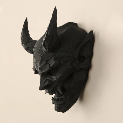 Dark Style Demon Mask Wall Hanging -Gothic Wall Art For Halloween Home Decoration-MoonChildWorld
