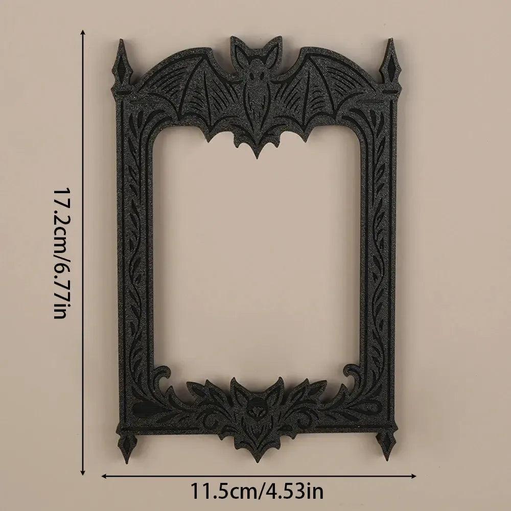 Dark Style Gothic Bat Photo Frame Witchy Halloween Wall Decoration-MoonChildWorld