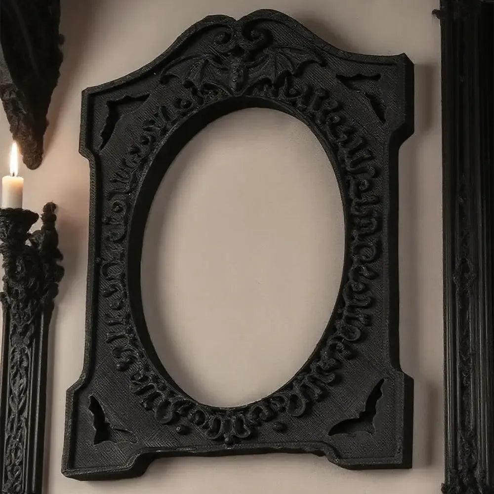 Dark Style Gothic Bat Photo Frame Witchy Halloween Wall Decoration-MoonChildWorld
