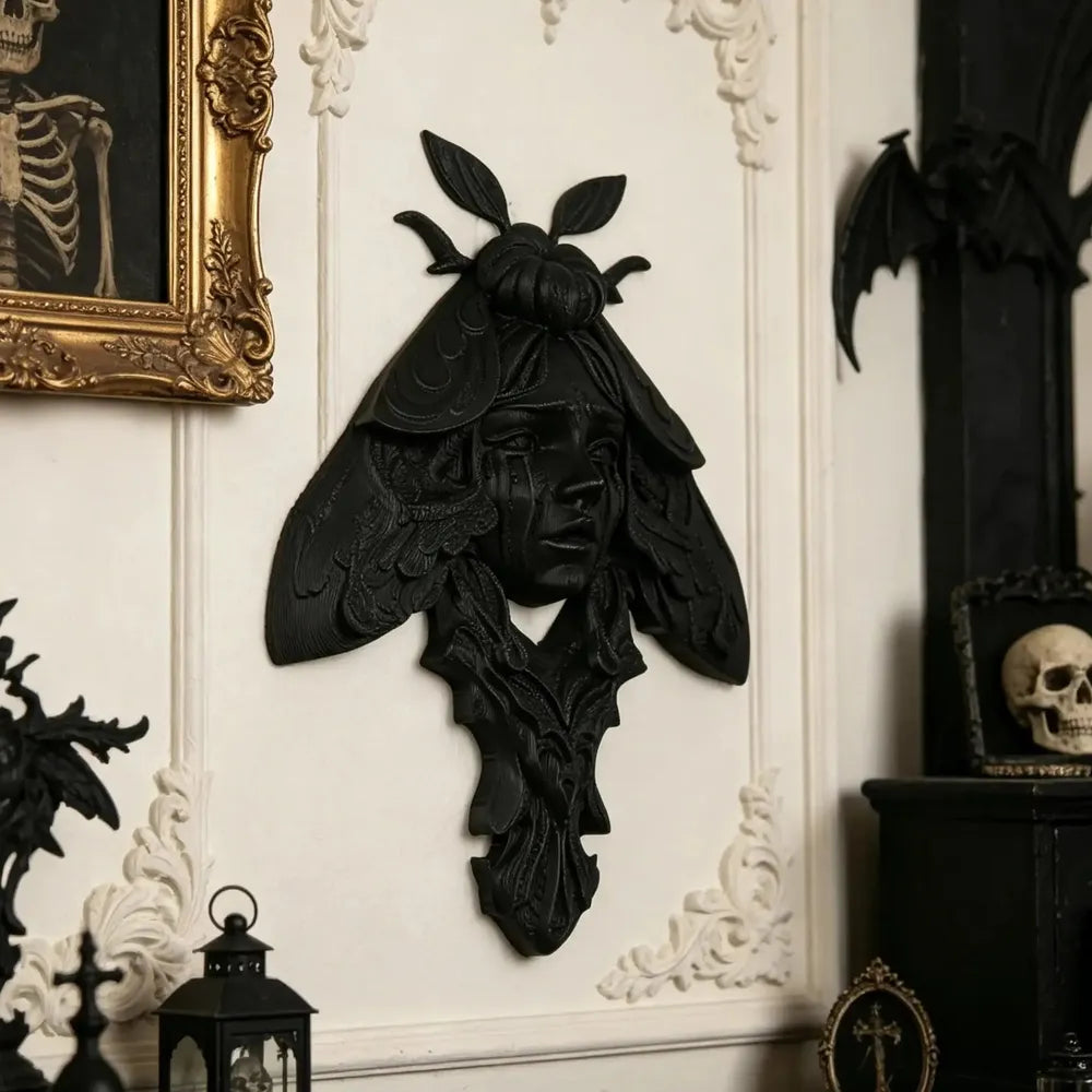 Dark Style Moth Wall Hanging For Gothic Witch Home Halloween Wall Decoration-MoonChildWorld