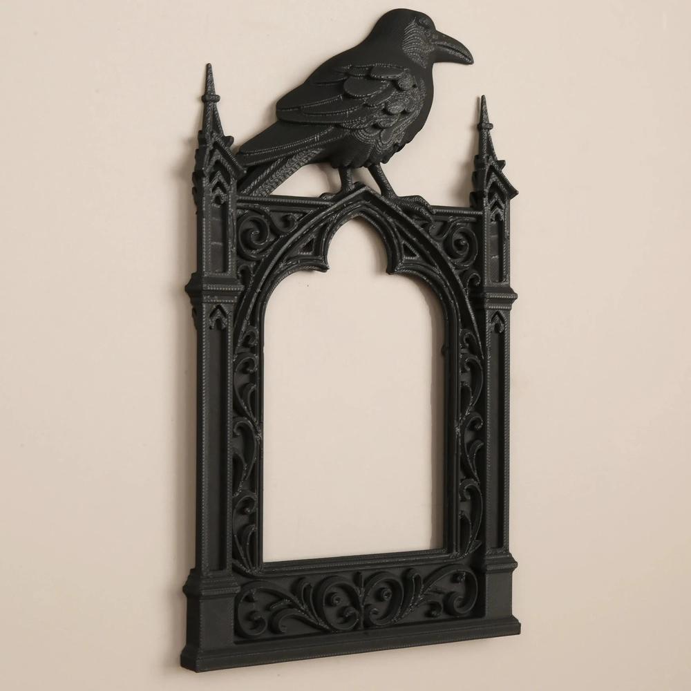 Dark Style Raven Photo Frame Witch Crow Gothic Halloween Wall Decoration-MoonChildWorld