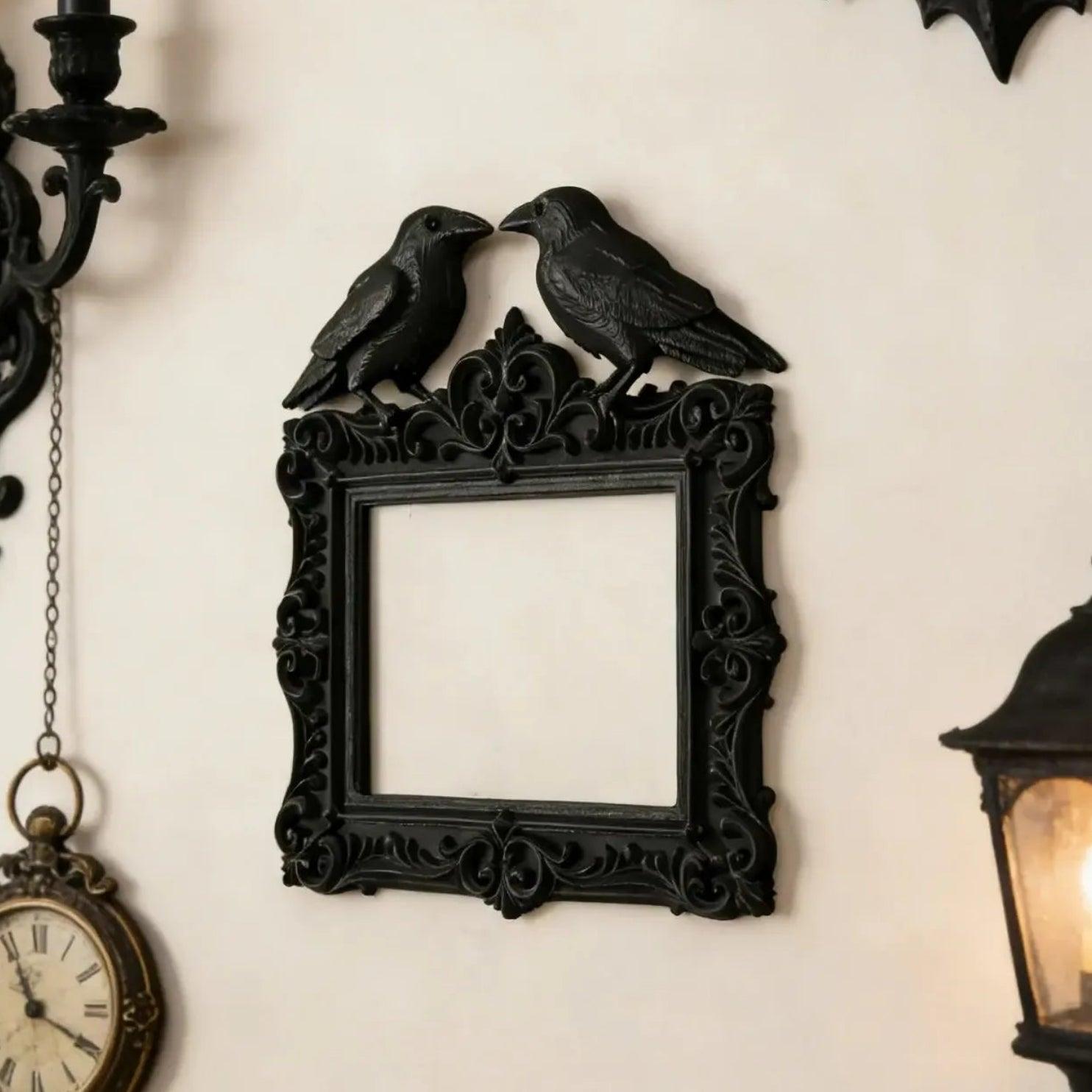 Dark Style Raven Photo Frame Witch Crow Gothic Wall Decoration-MoonChildWorld