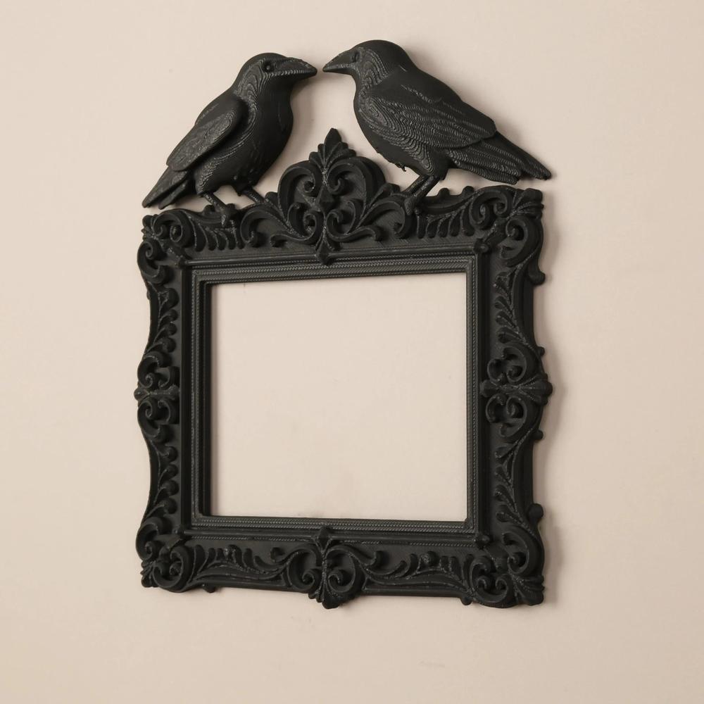 Dark Style Raven Photo Frame Witch Crow Gothic Wall Decoration-MoonChildWorld