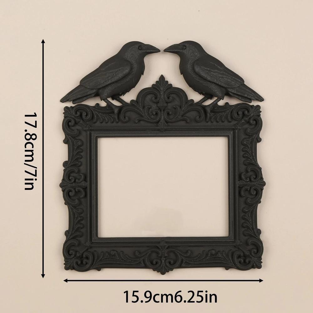 Dark Style Raven Photo Frame Witch Crow Gothic Wall Decoration-MoonChildWorld