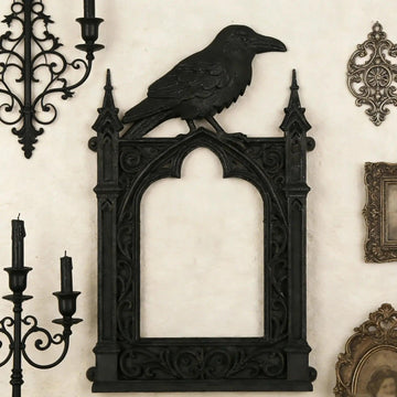 Dark Style Raven Photo Frame Witch Crow Gothic Wall Decoration-MoonChildWorld