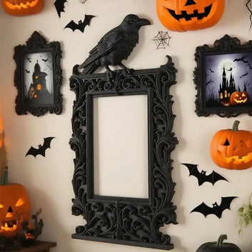 Dark Style Raven Shaped Photo Frame Witch Crow Gothic Home Decoration-MoonChildWorld