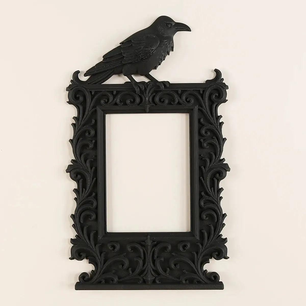 Dark Style Raven Shaped Photo Frame Witch Crow Gothic Home Decoration-MoonChildWorld