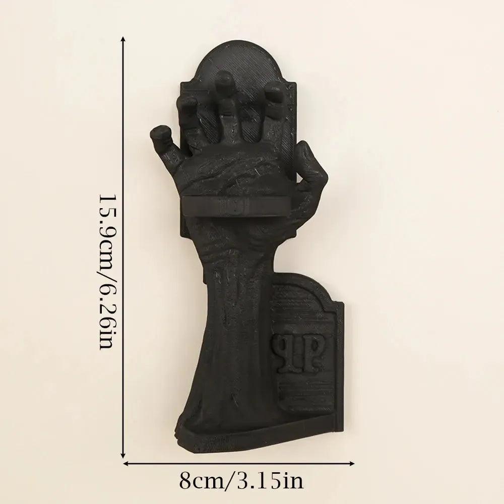 Dark Style Skull Hand Tombstone Candle Holder Gothic Home Wall Decor for Witch-MoonChildWorld