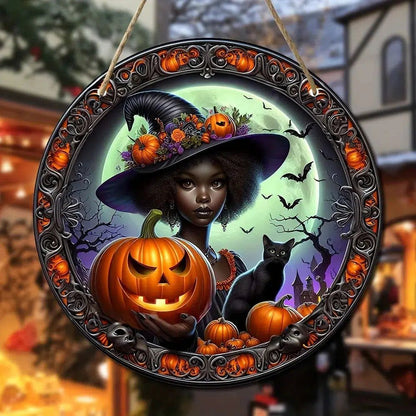 Dark Witch Acrylic Sign For Halloween Witchy Window Hanging-MoonChildWorld