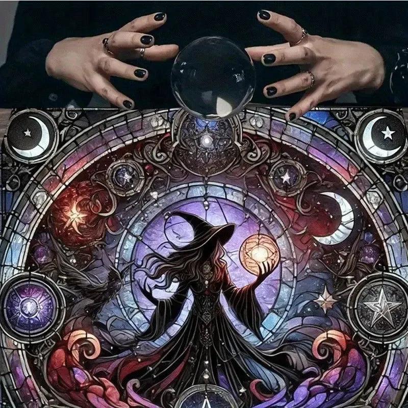 Dark Witch Altar Cloth Witchcraft Tarot Tablecloth for Reading Divination Wicca Home Decor-MoonChildWorld