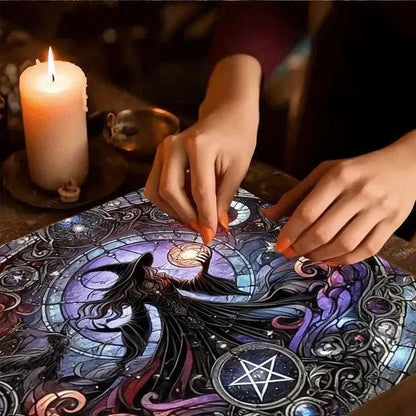 Dark Witch Altar Cloth Witchcraft Tarot Tablecloth for Reading Divination Wicca Home Decor-MoonChildWorld