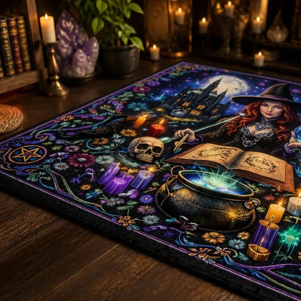 Dark Witch Area Rug – Gothic Witch Carpet for Halloween Home Decor_mockup_3.webp