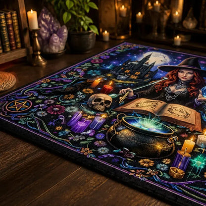 Dark Witch Area Rug – Gothic Witch Carpet for Halloween Home Decor_mockup_3.webp