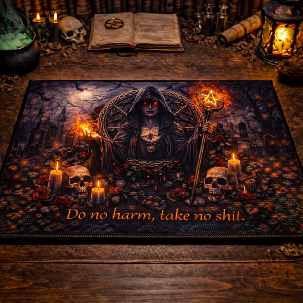 Dark Witch Area Rug – Gothic Witchcraft Carpet for Halloween Decor-MoonChildWorld
