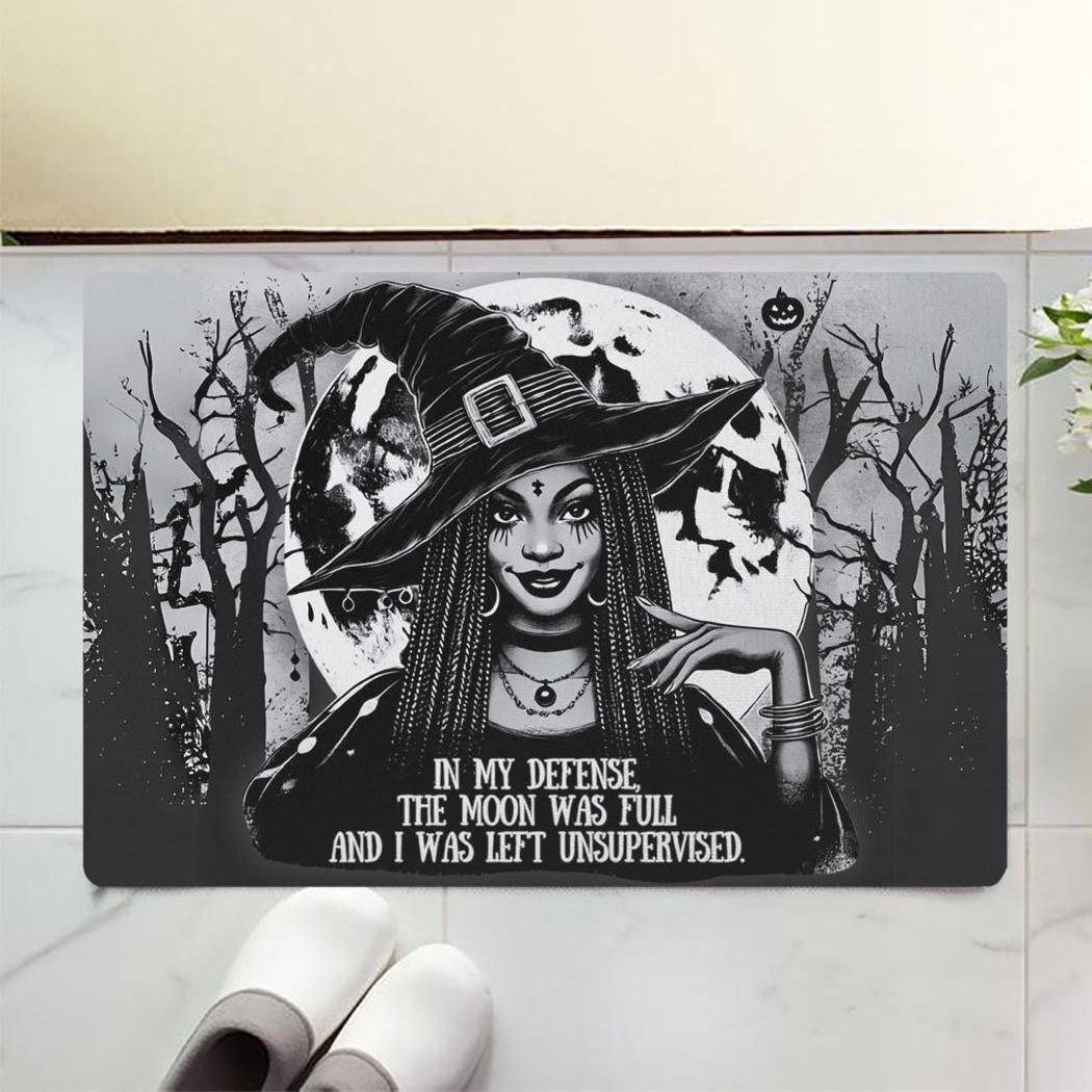 Dark Witch Gothic Doormat for Halloween-MoonChildWorld