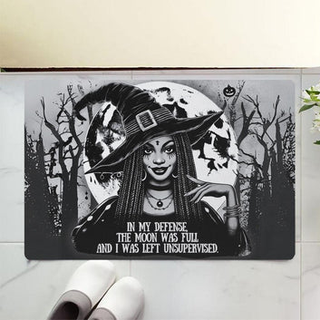 Dark Witch Gothic Doormat for Halloween-MoonChildWorld
