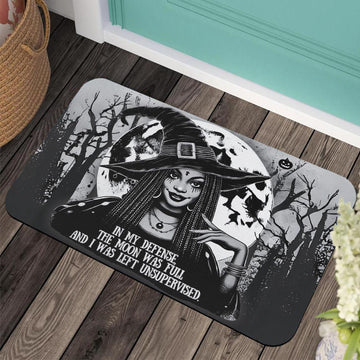 Dark Witch Gothic Doormat for Halloween-MoonChildWorld