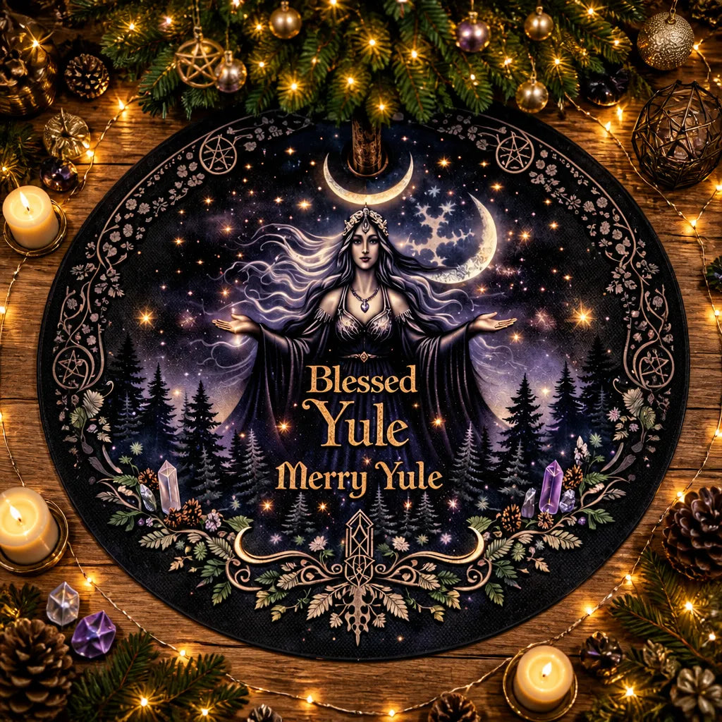 Dark Witch Gothic Yule Tree Skirt – Pagan Witchy Christmas Decor_mockup_1.webp