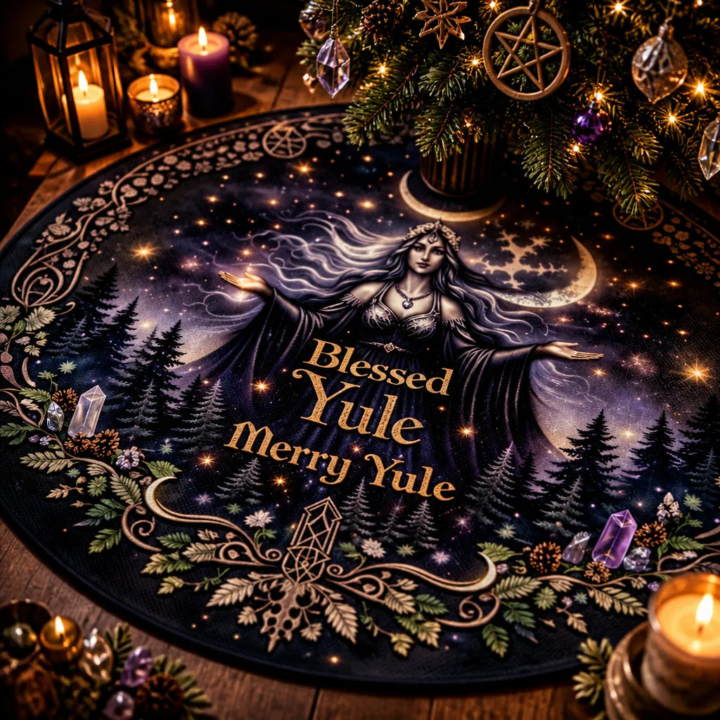 Dark Witch Gothic Yule Tree Skirt – Pagan Witchy Christmas Decor_mockup_3.webp