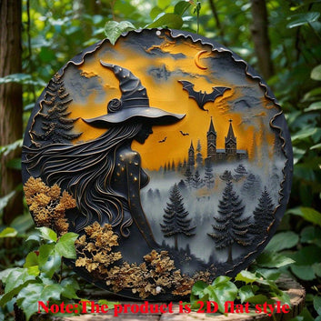 Dark Witch Metal Sign Gothic Halloween Home Decor-MoonChildWorld