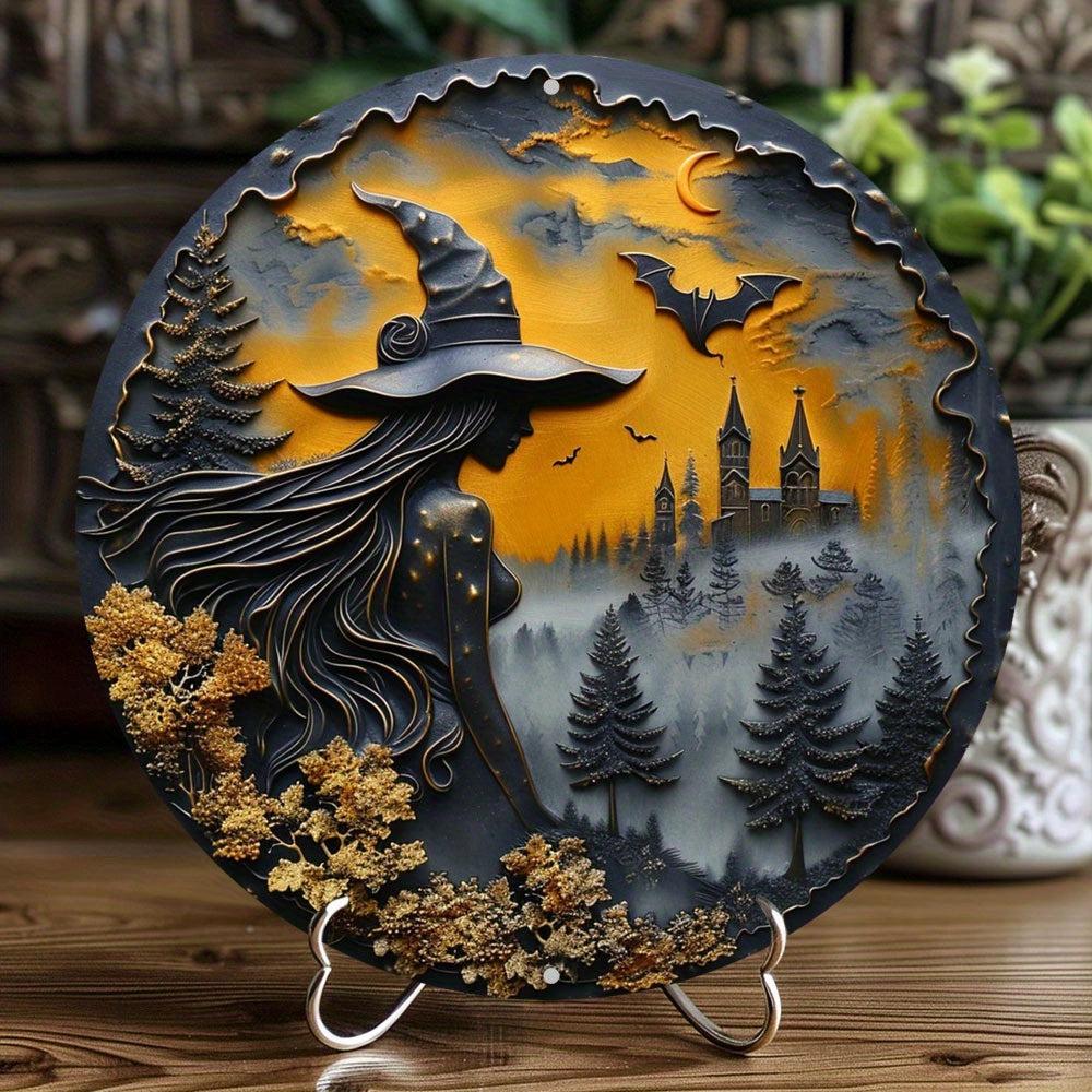 Dark Witch Metal Sign Gothic Halloween Home Decor-MoonChildWorld