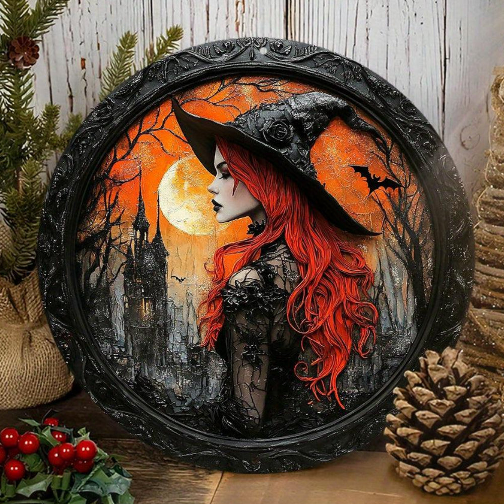 Dark Witch Metal Sign Gothic Witch Wall Art for Halloween Decor-MoonChildWorld