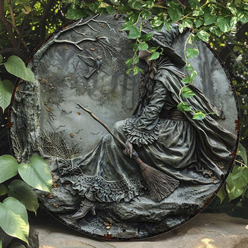 Dark Witch Metal Sign Halloween Gothic Wall Decor-MoonChildWorld