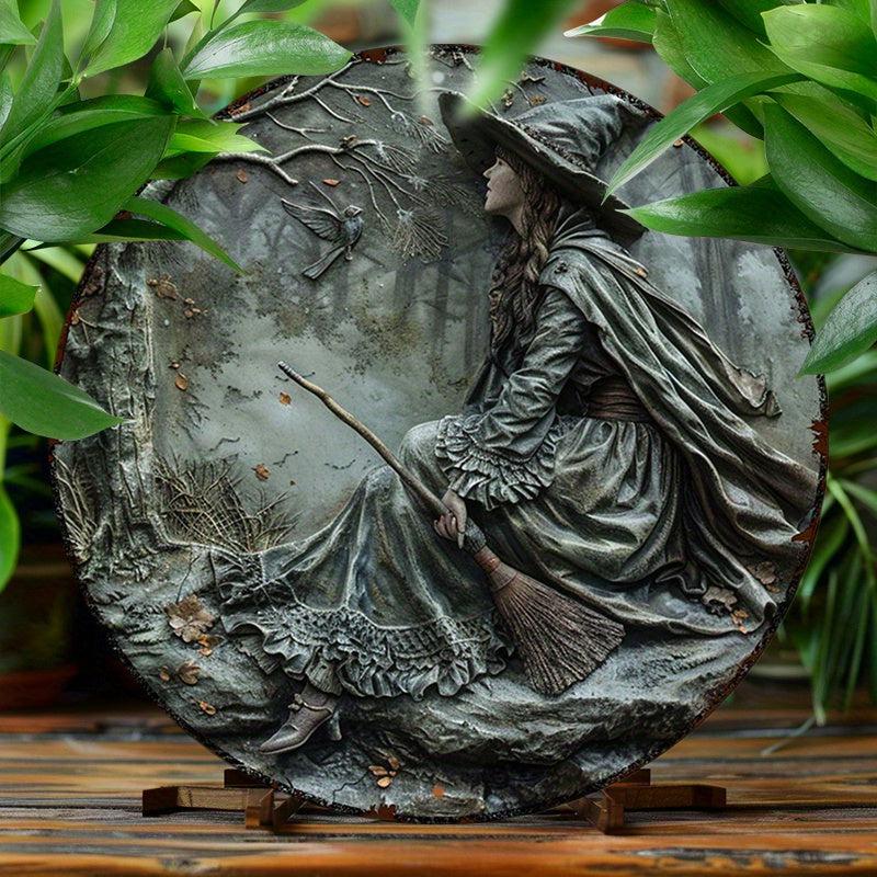 Dark Witch Metal Sign Halloween Gothic Wall Decor-MoonChildWorld