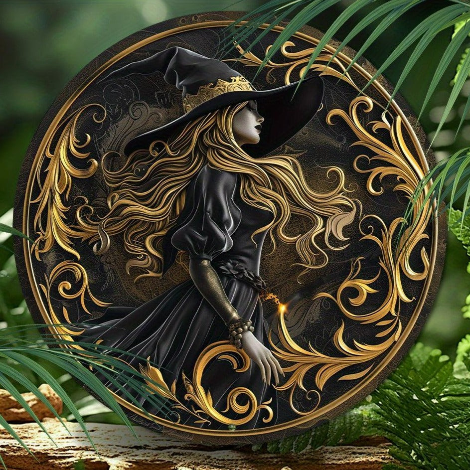 Dark Witch Metal Sign Mystical Decor-MoonChildWorld