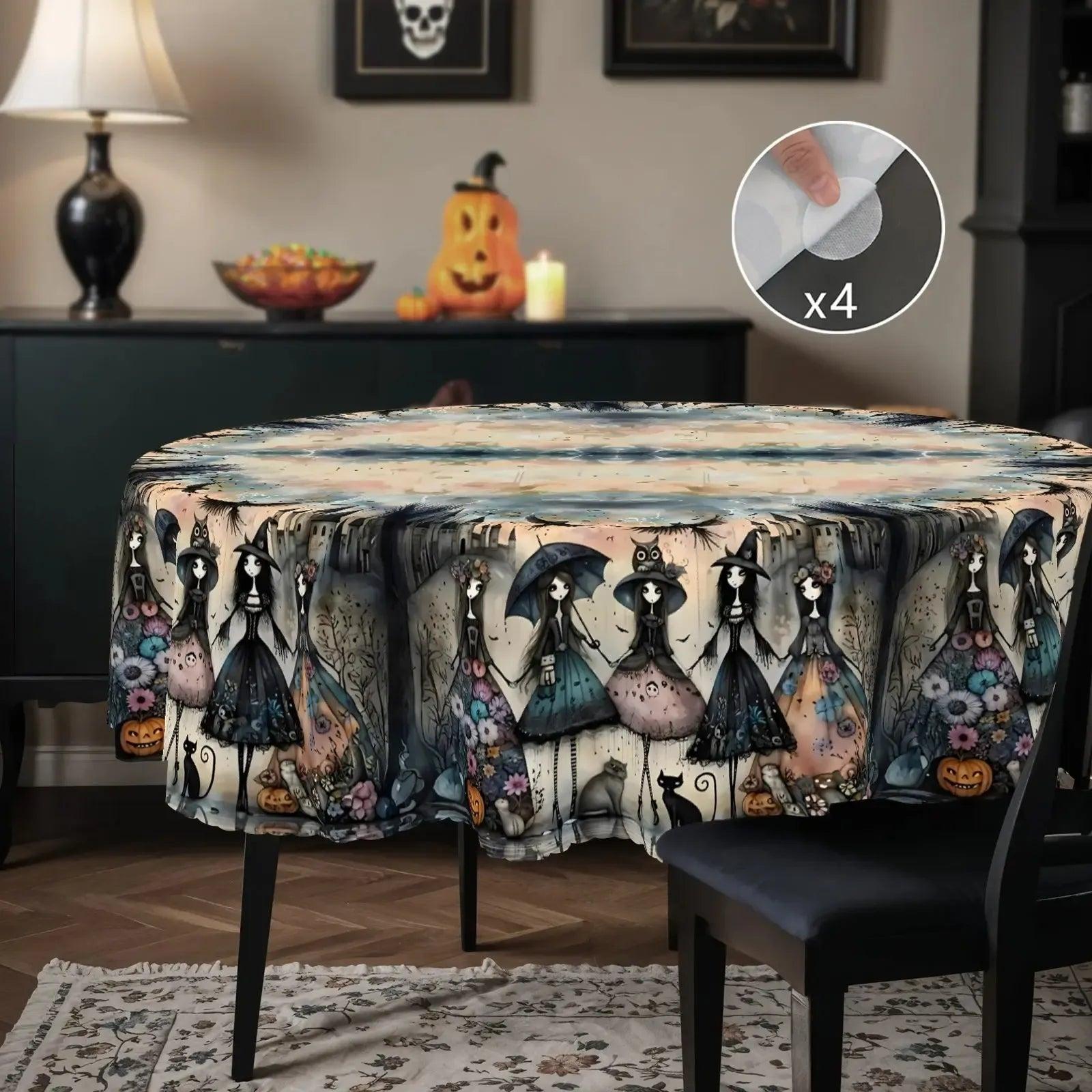 Dark Witch Tablecloth for Halloween Home Decor-MoonChildWorld