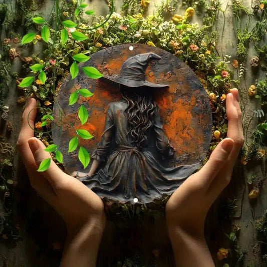 Dark Witch Wall Art Occult Witch Metal Sign-MoonChildWorld