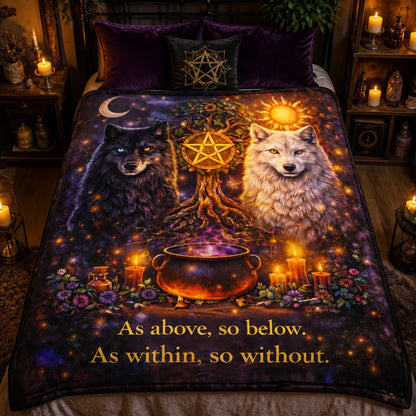 Day & Night Mystical Wolves Witchy Blanket for Wiccan & Pagan_mockup_2.webp