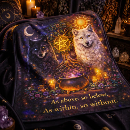 Day & Night Mystical Wolves Witchy Blanket for Wiccan & Pagan_mockup_3.webp