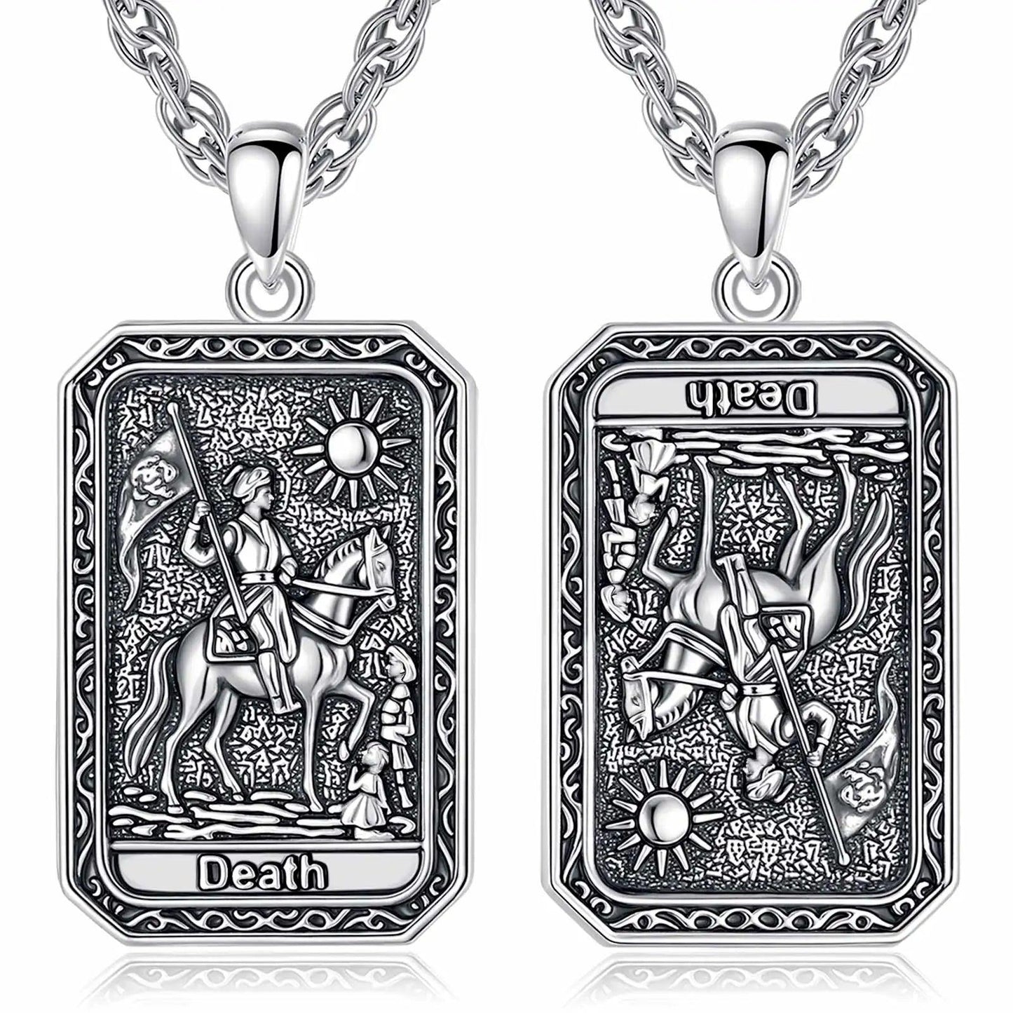 Death Tarot Cards Necklace Major Arcana Divination Pendant Witch Jewelry-MoonChildWorld