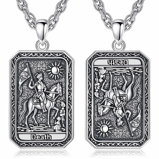 Death Tarot Cards Necklace Major Arcana Divination Pendant Witch Jewelry