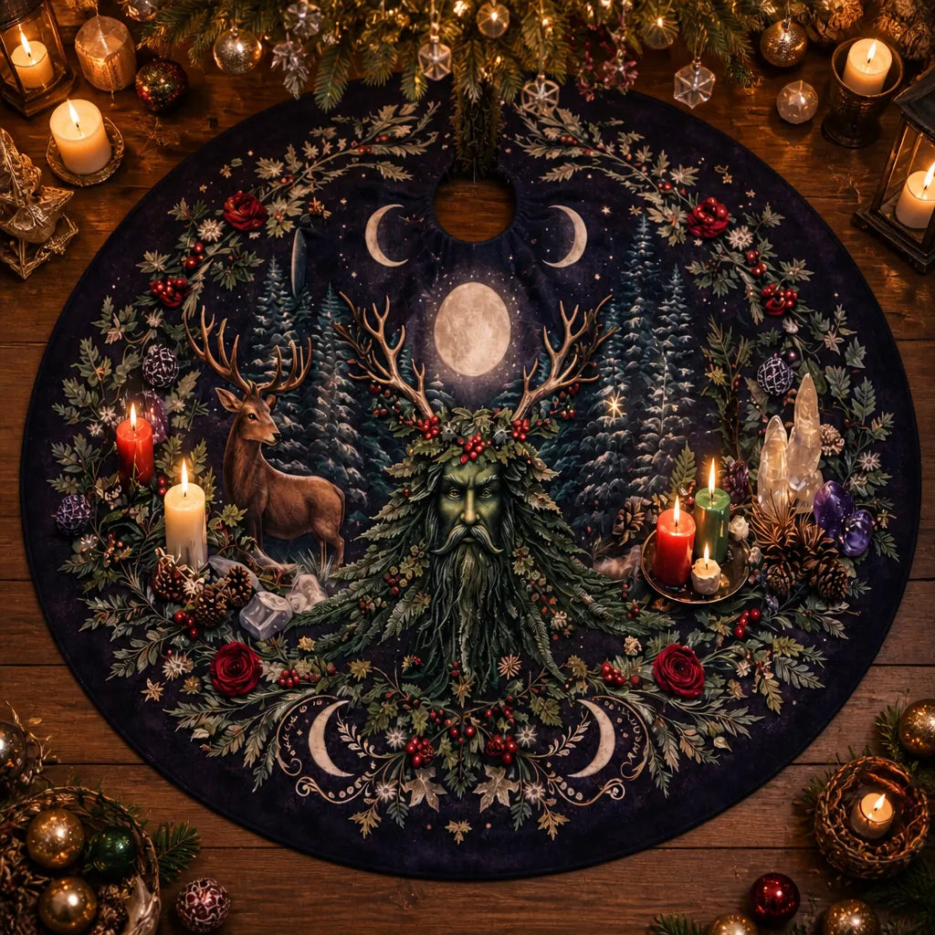 Deer Celestial Yule Tree Skirt – Pagan Witch Gothic Decor_mockup_1.webp