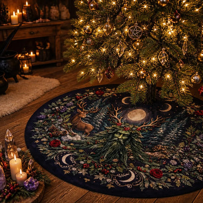 Deer Celestial Yule Tree Skirt – Pagan Witch Gothic Decor_mockup_2.webp
