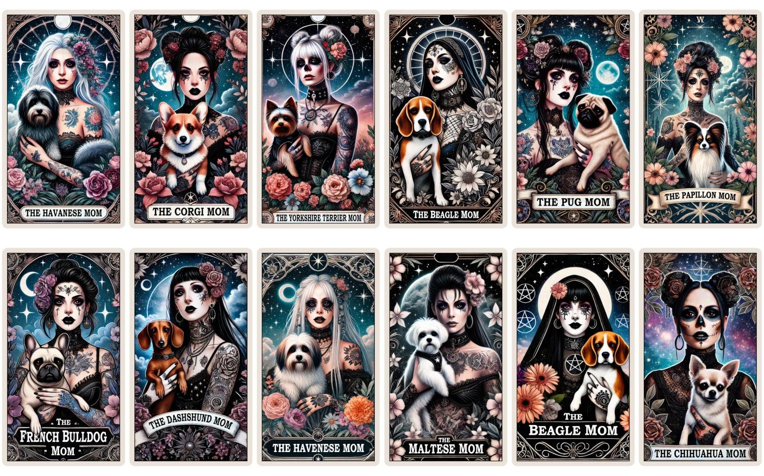 18 Dog Mom Witchy Woman Tarot Cards Digital File-MoonChildWorld