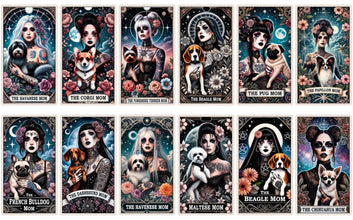 18 Dog Mom Witchy Woman Tarot Cards Digital File