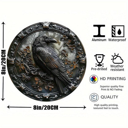 Gothic Crow Metal Sign Black Raven Metal Sign-MoonChildWorld