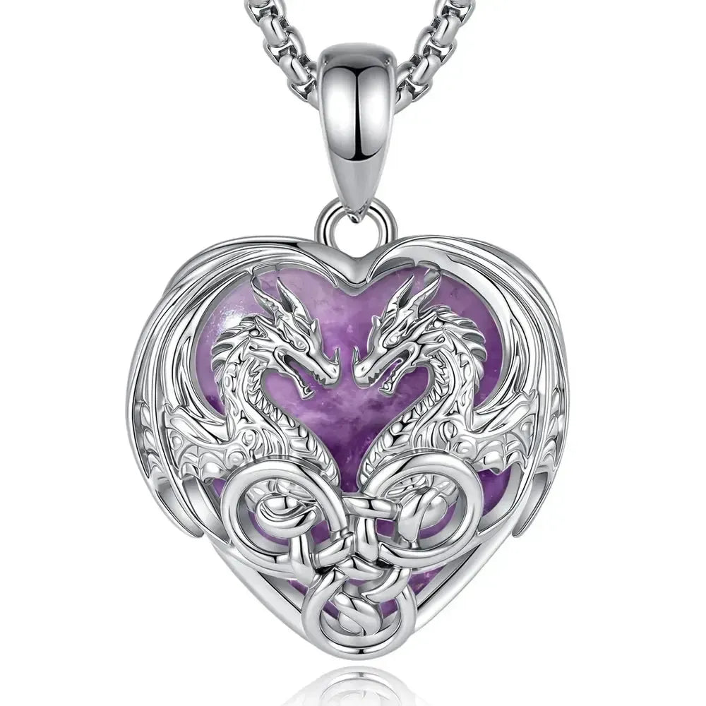Size reference for the double dragon heart Celtic knot necklace