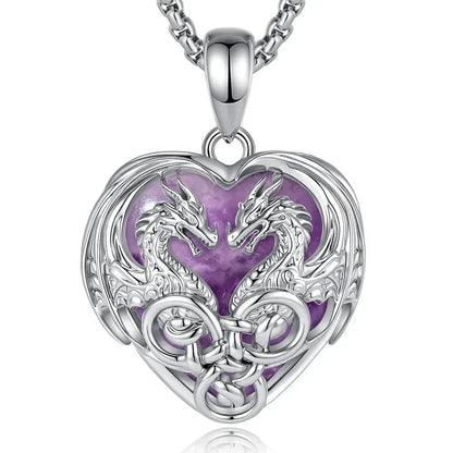 Size reference for the double dragon heart Celtic knot necklace