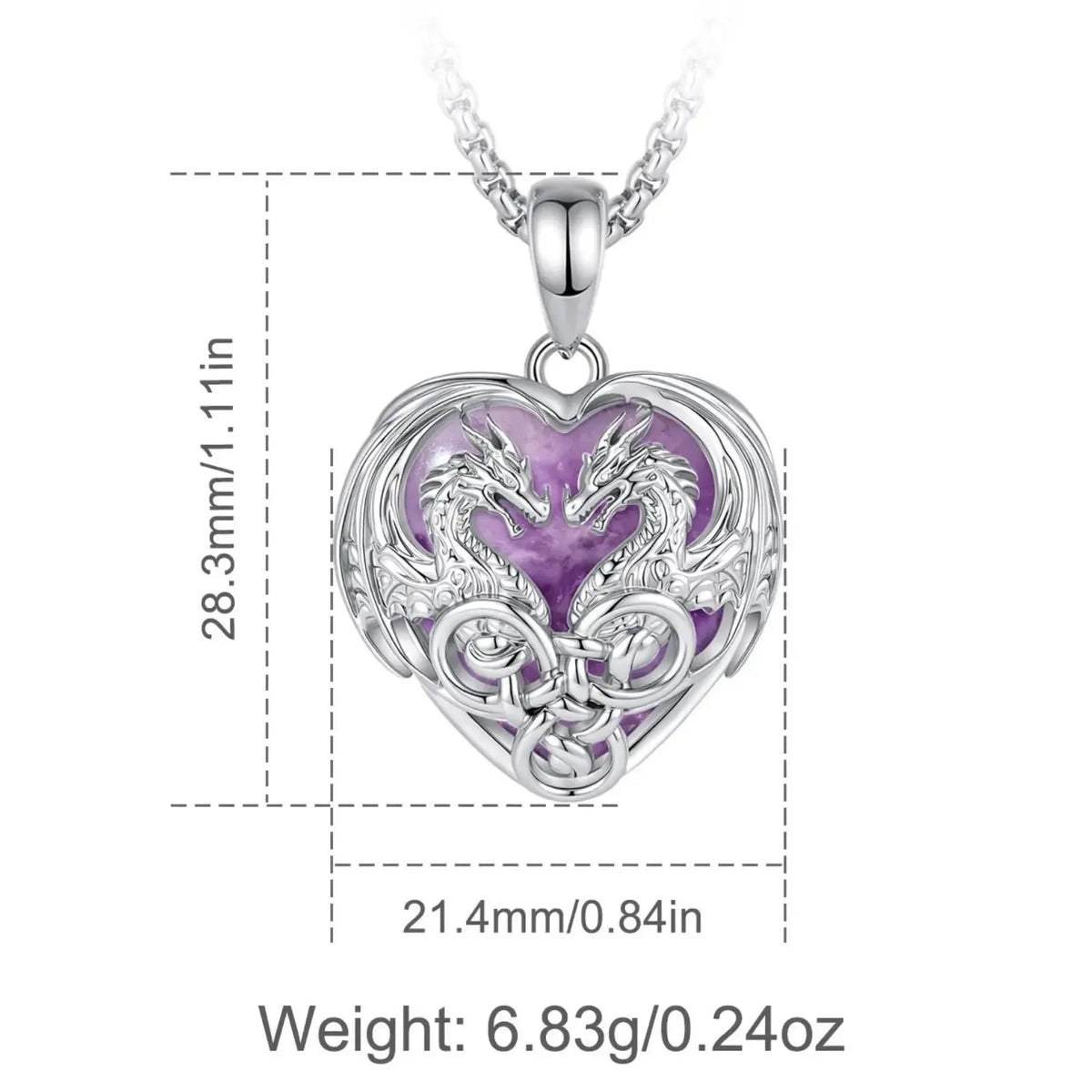 Dragon heart pendant worn at the collarbone