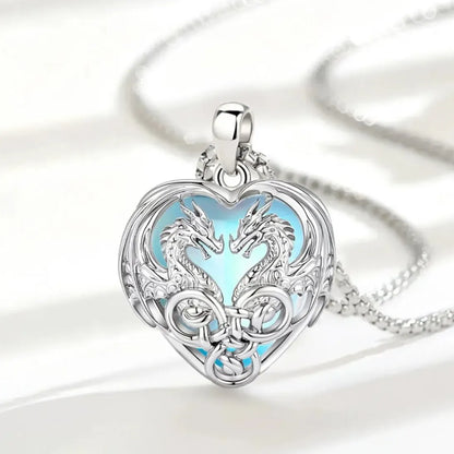 Celtic trinity knot framing detail on the dragon pendant